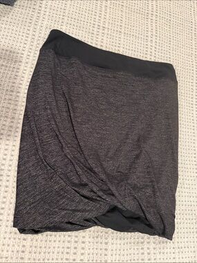 Athleta Dark Charcoal Twist Hem Mini Skirt